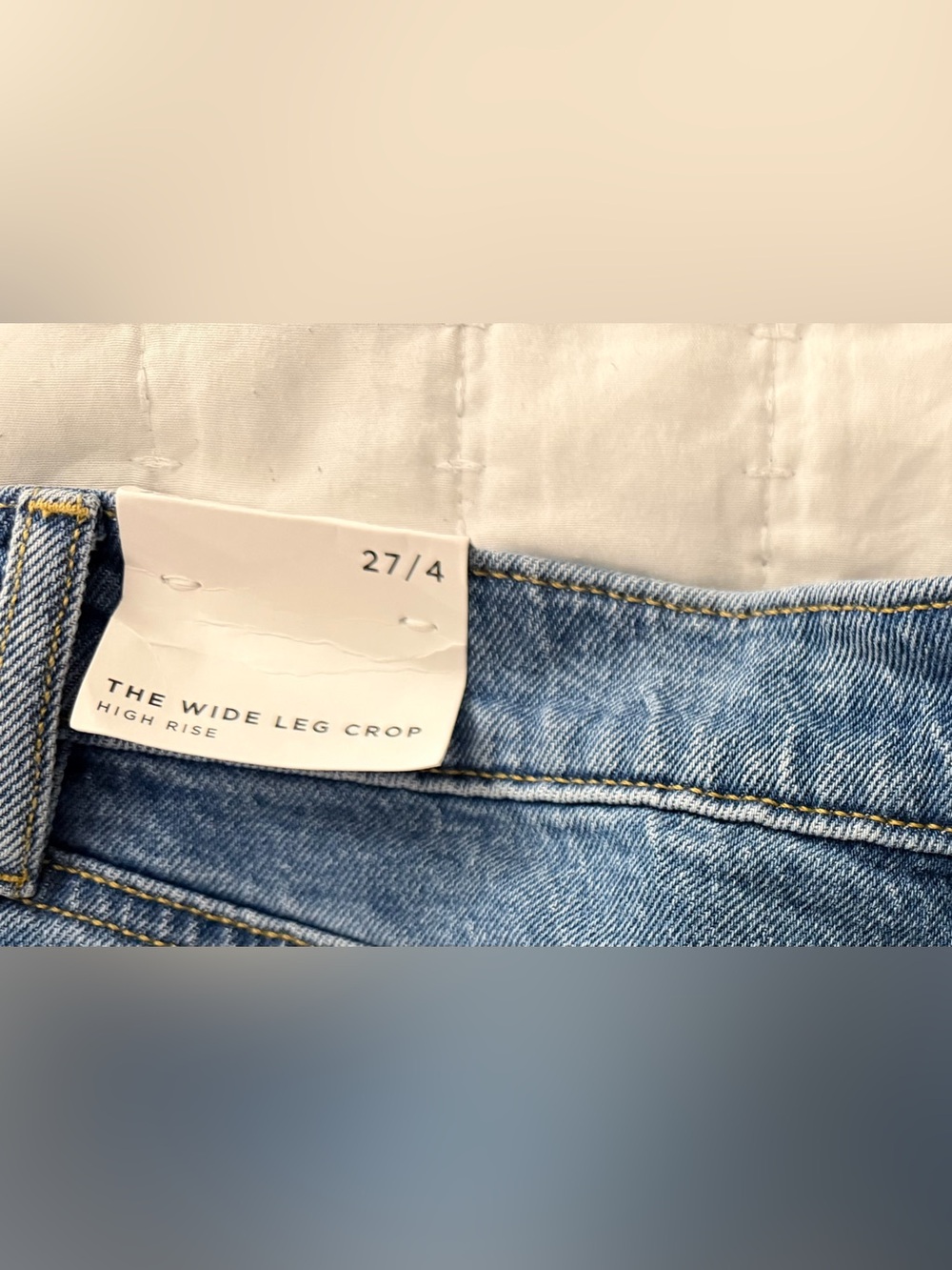 New LOFT Frayed High Rise Wide Leg Crop Jeans in Light Wash - Picture 5 of 8
